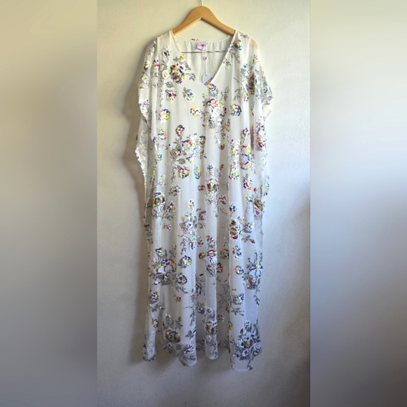 BUDDY LOVE,  Atlas Sequin Caftan Maxi Dress, White Sangria, Size Medium - NWT - Picture 6 of 14